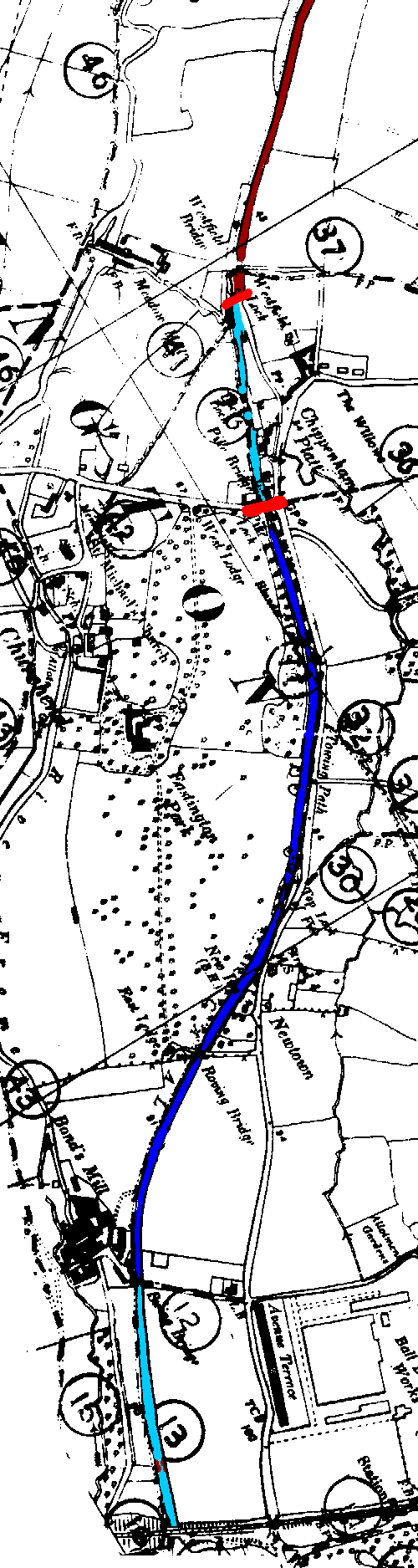 Map 3  - Westfield Lock to Bonds Mill