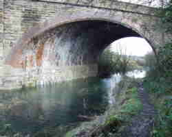 Coates Skew Railway Bridge in water - T&S Canal